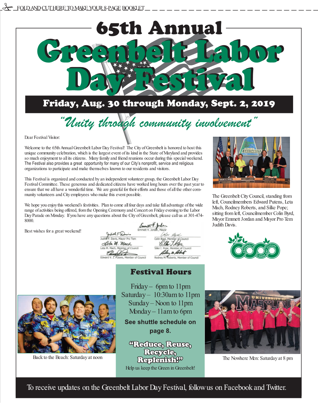 2019 Greenbelt Labor Day Festival Program