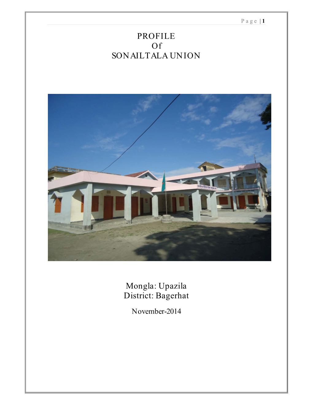 PROFILE of SONAILTALA UNION Mongla: Upazila District: Bagerhat