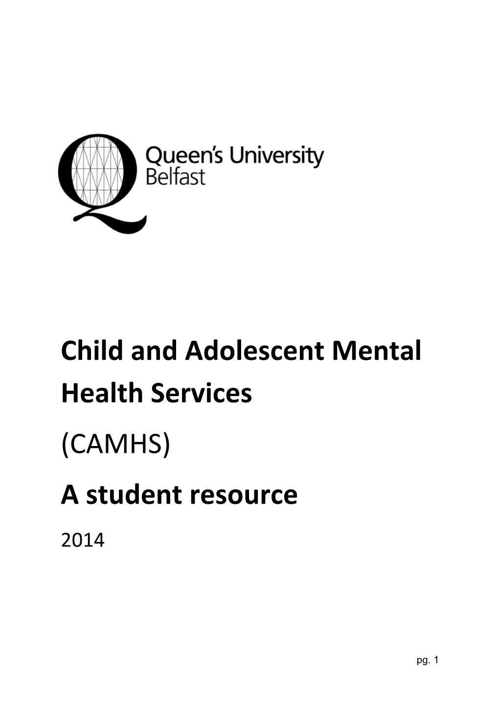 CAMHS) a Student Resource 2014
