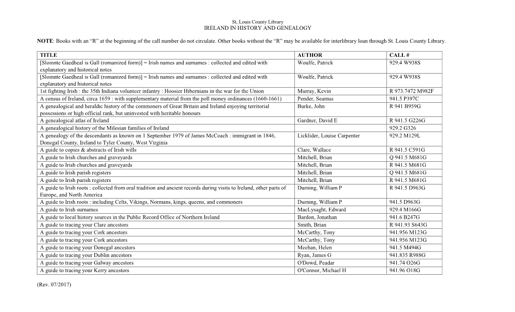 Ireland in History and Genealogy