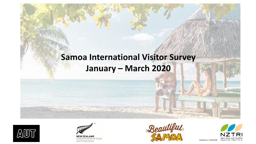 Samoa International Visitor Survey January – March 2020