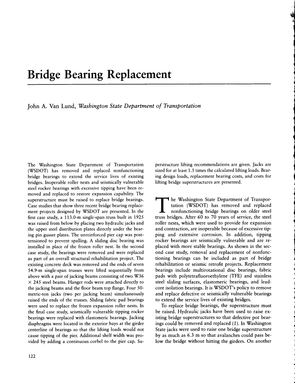 Bridge Bearing Replacement