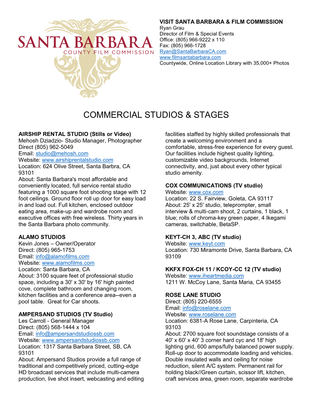 Commercial Studios & Stages