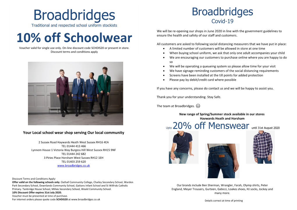 Broadbridges 10% Off Schoolwear
