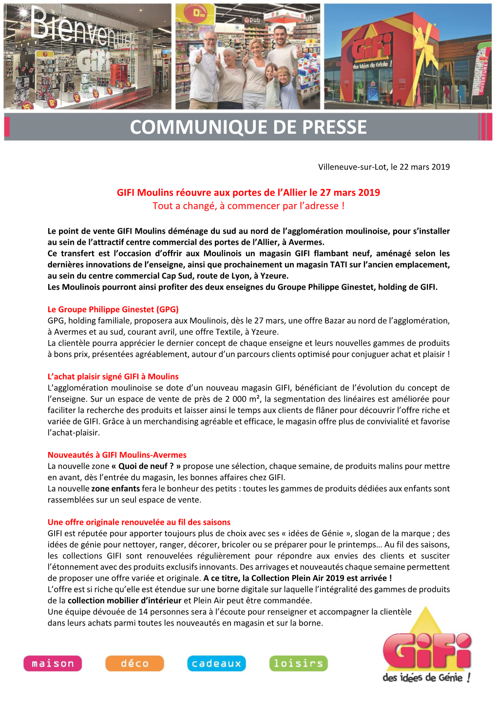 Communique De Presse