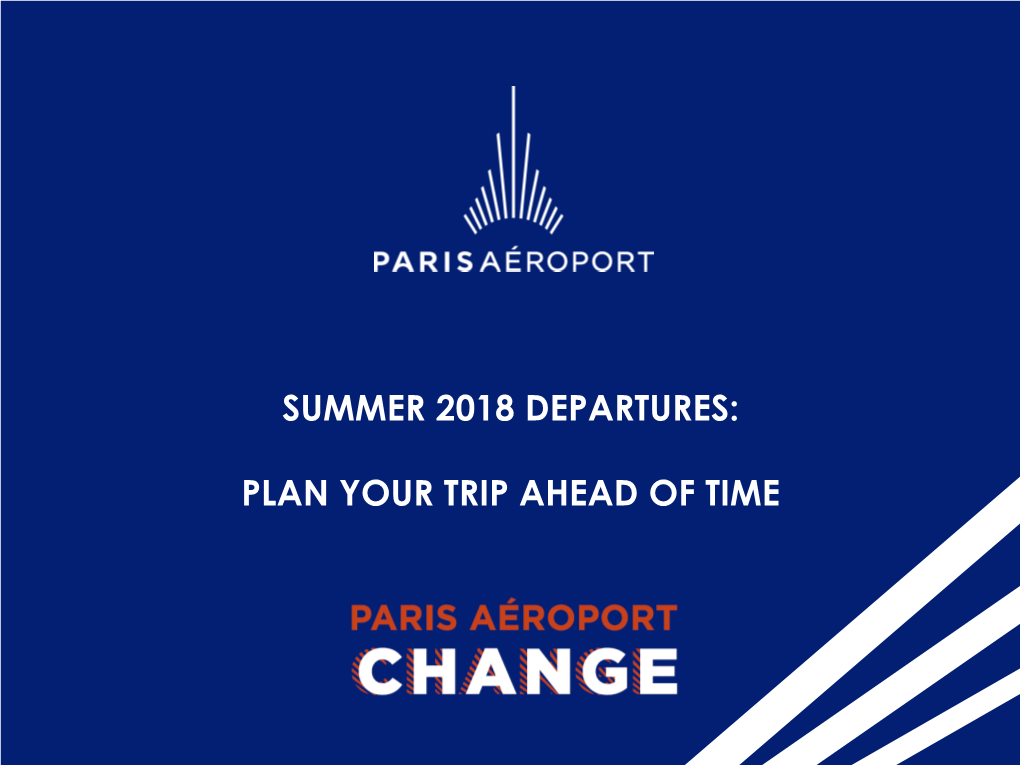 Summer 2018 Departures