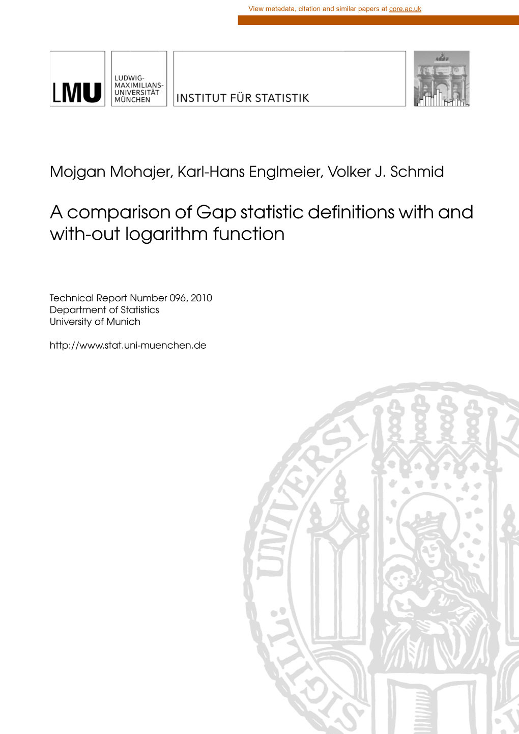 A Comparison of Gap Statistic Definitions with and With-Out