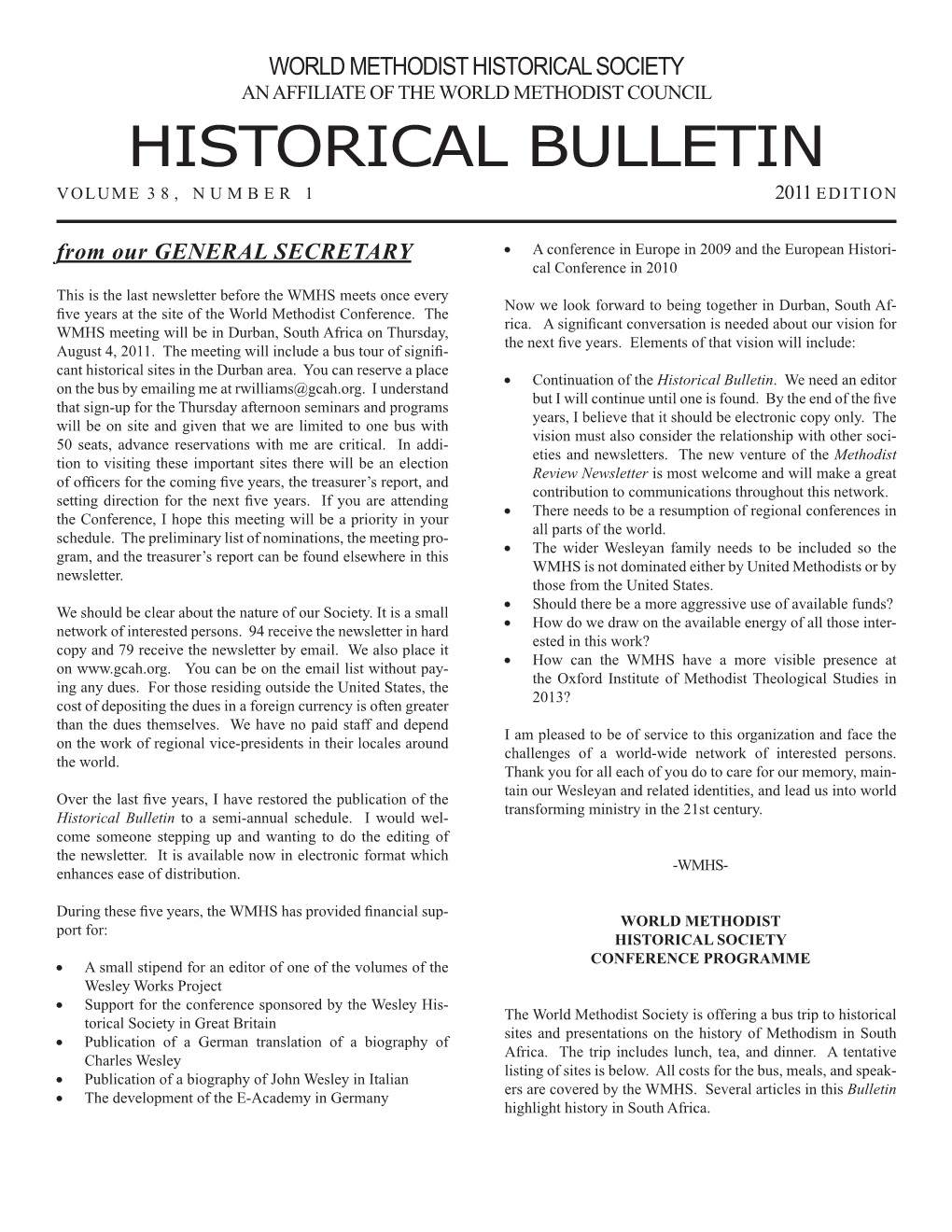 Historical Bulletin