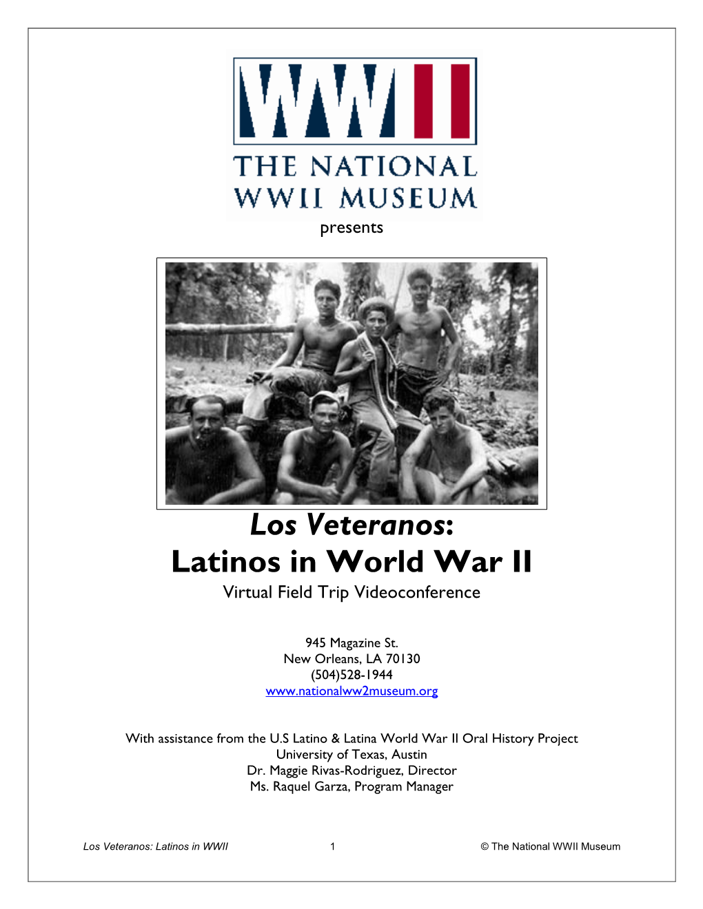 Latinos in World War II Virtual Field Trip Videoconference