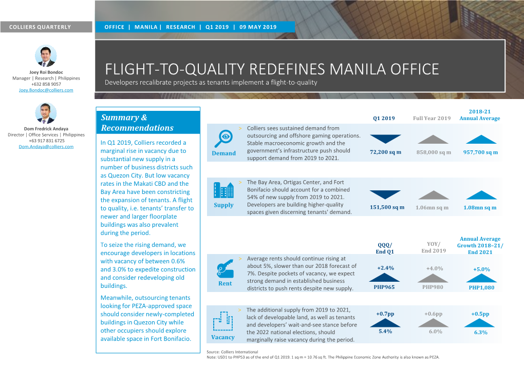 Flight-To-Quality Redefines Manila Office