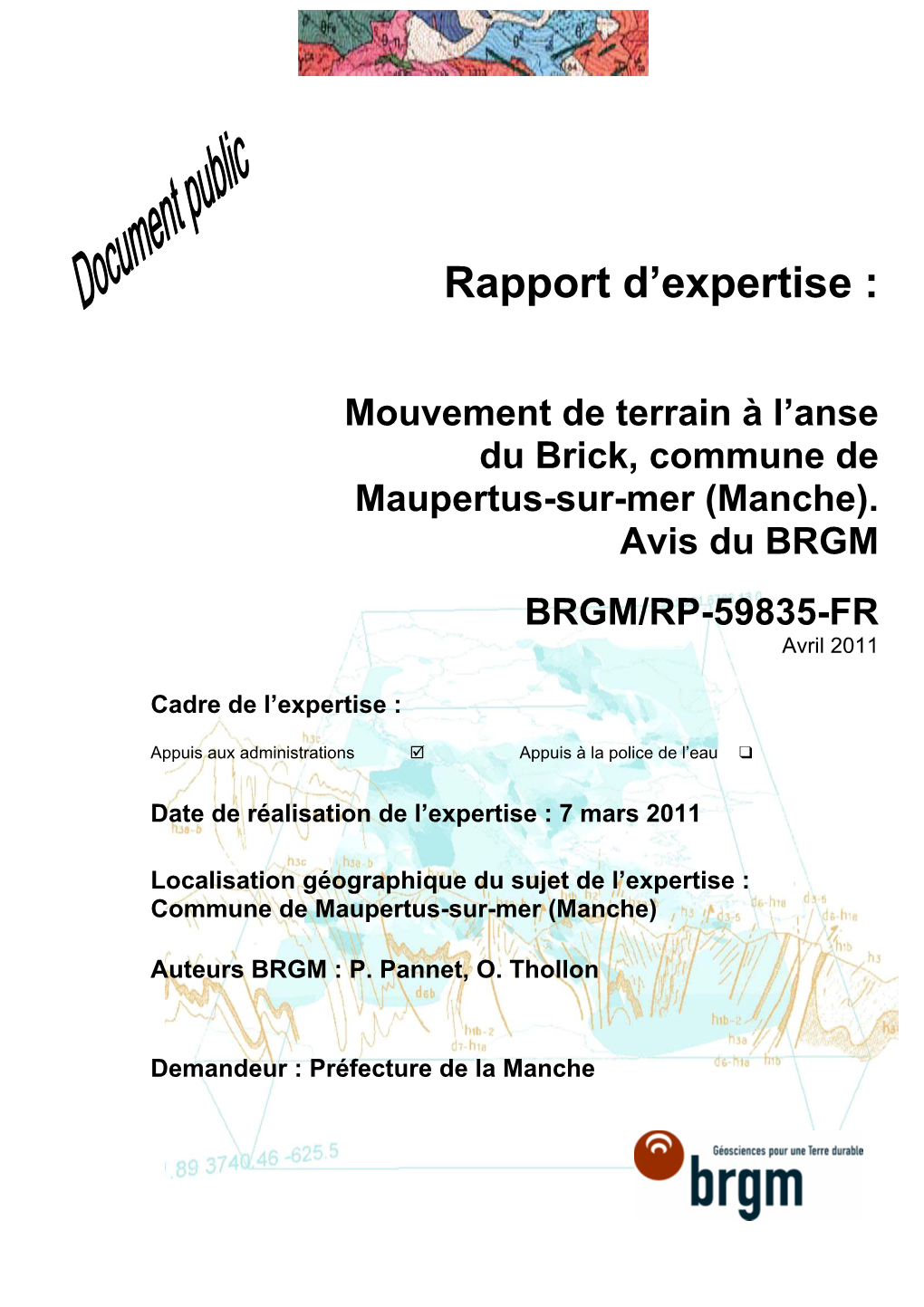 Rapport D'expertise : Mouvement De Terrain À L'anse