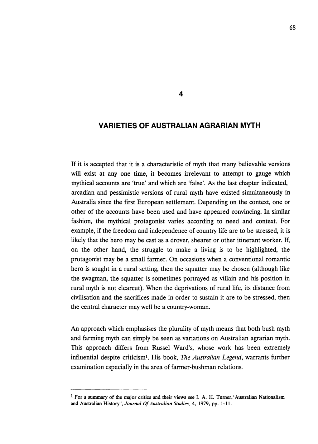 4 Varieties of Australian Agrarian Myth