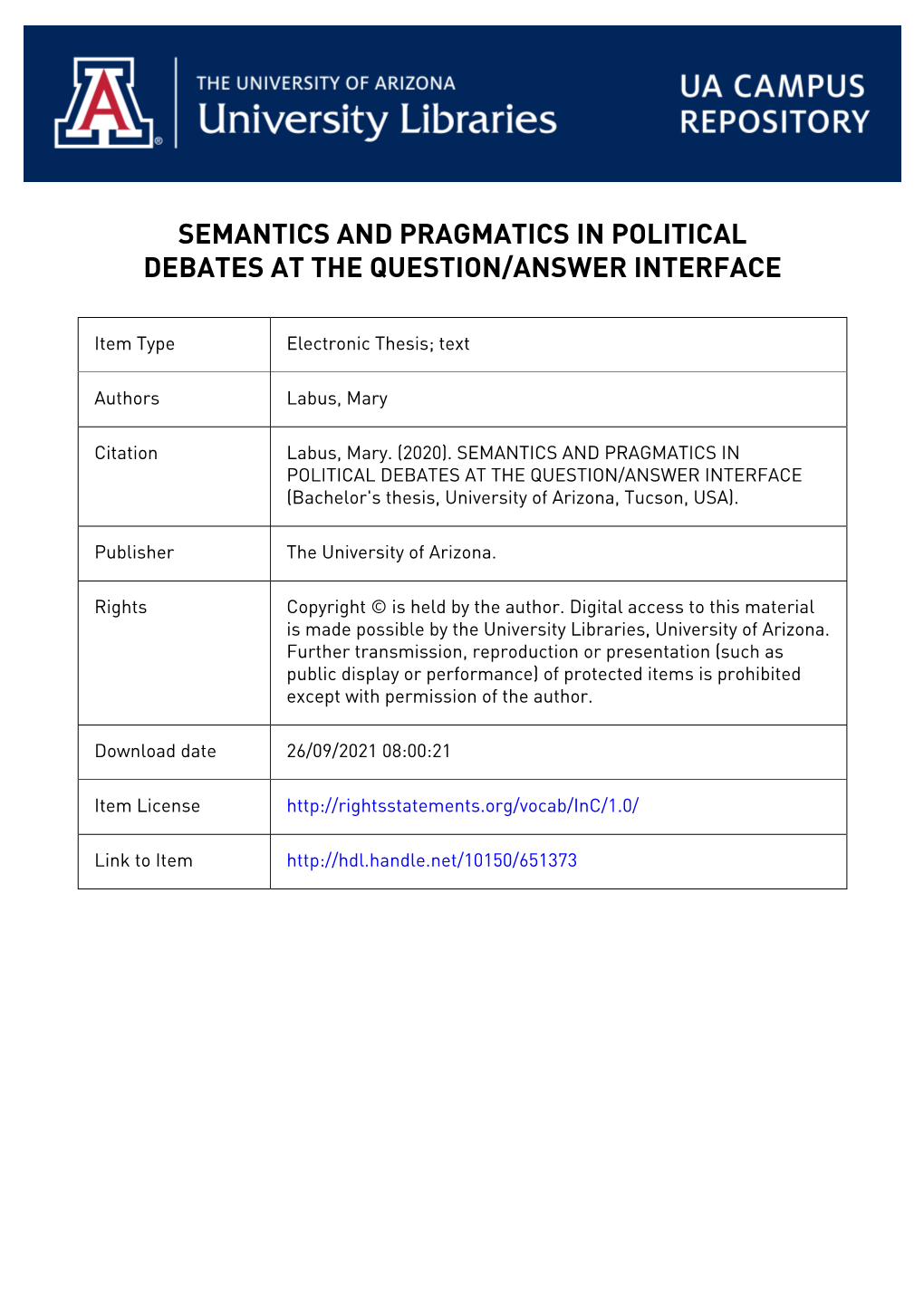 Semantics and Pragmatics in Political Debates at the Question/Answer Interface