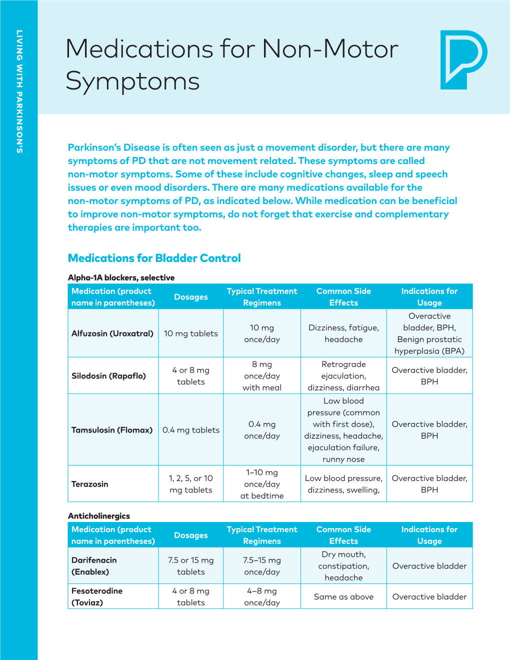 Medications for Non-Motor Symptoms