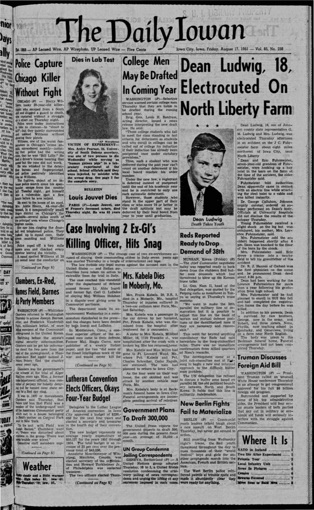 Daily Iowan (Iowa City, Iowa), 1951-08-17