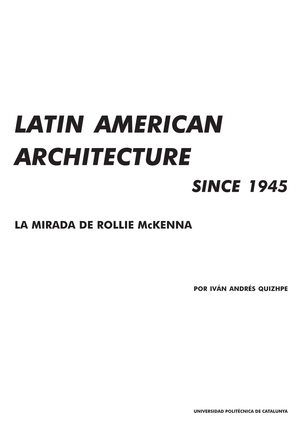 Architecture Latin American