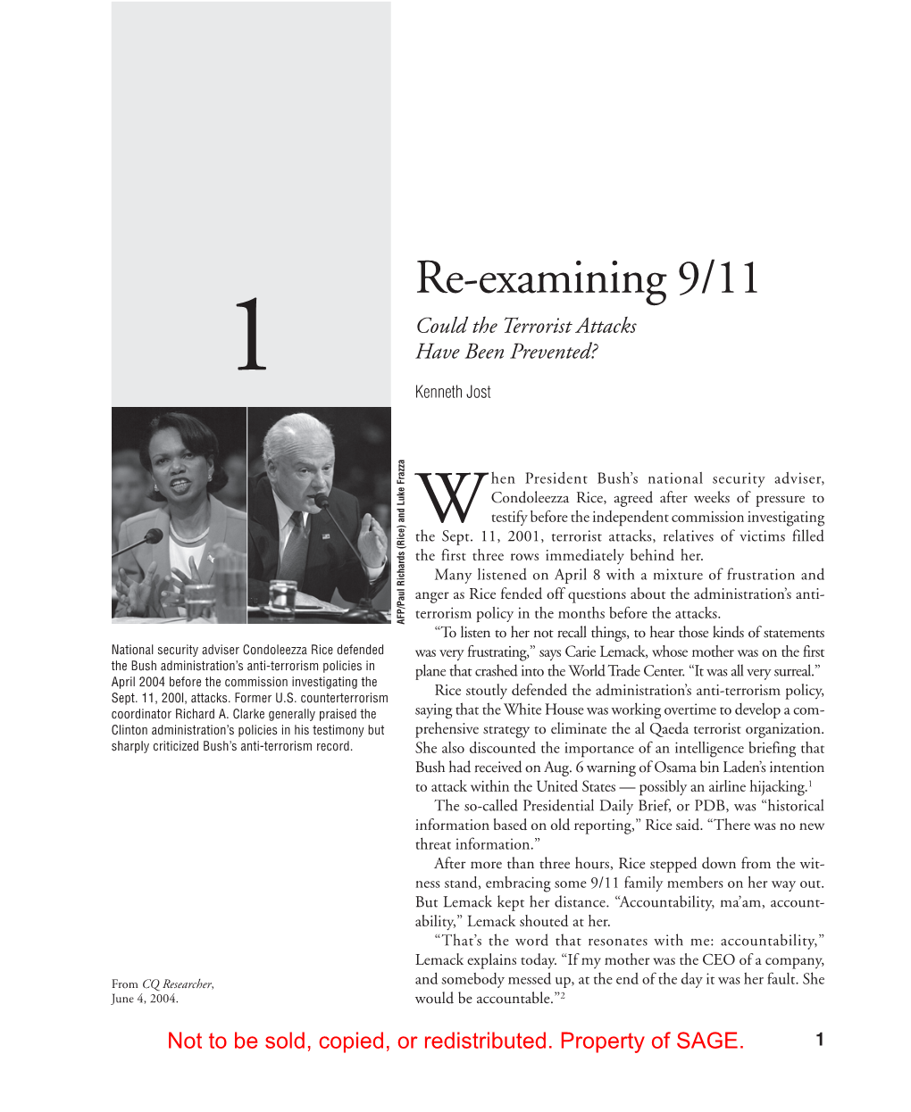Re-Examining 9/11 Could the Terrorist Attacks 1 Have Been Prevented? Kenneth Jost