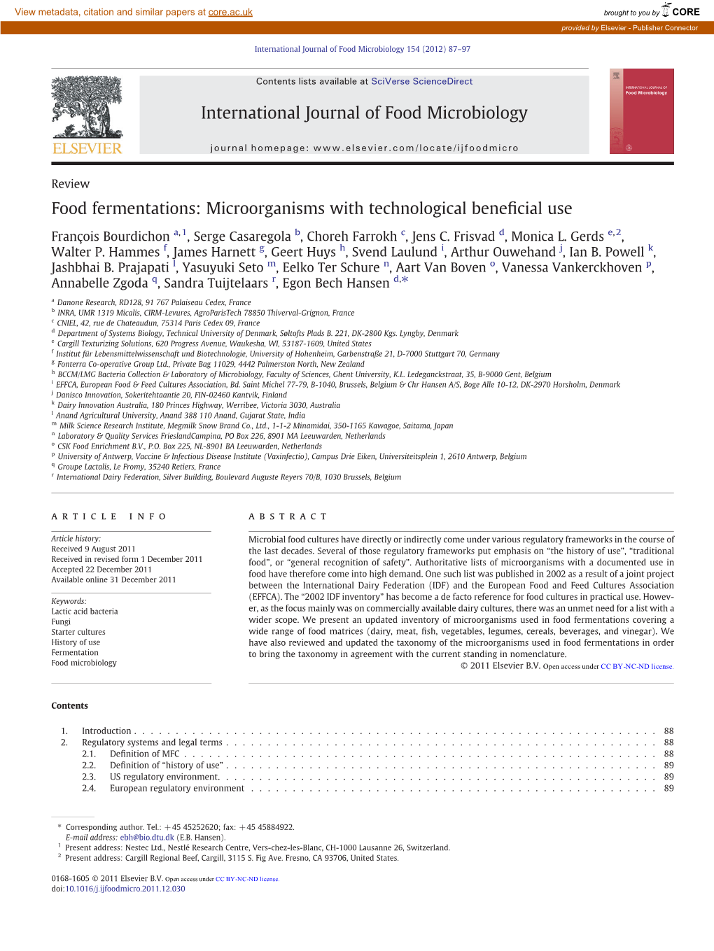 Food Fermentations: Microorganisms with Technological Beneficial