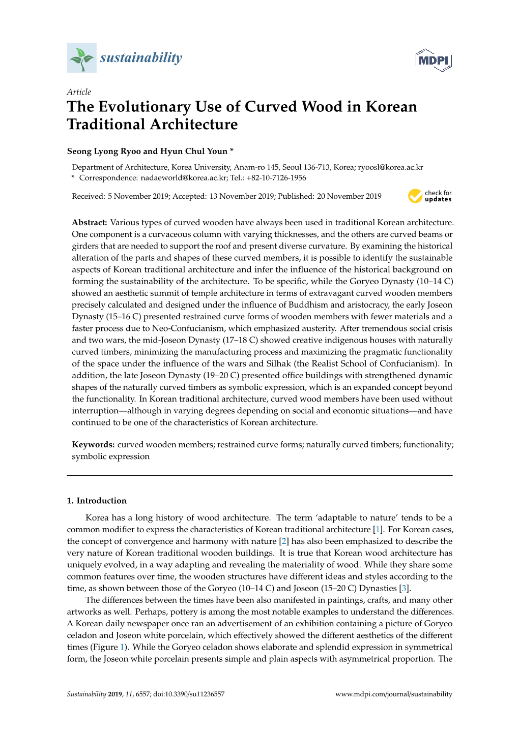 The Evolutionary Use of Curved Wood in Korean Traditional Architecture