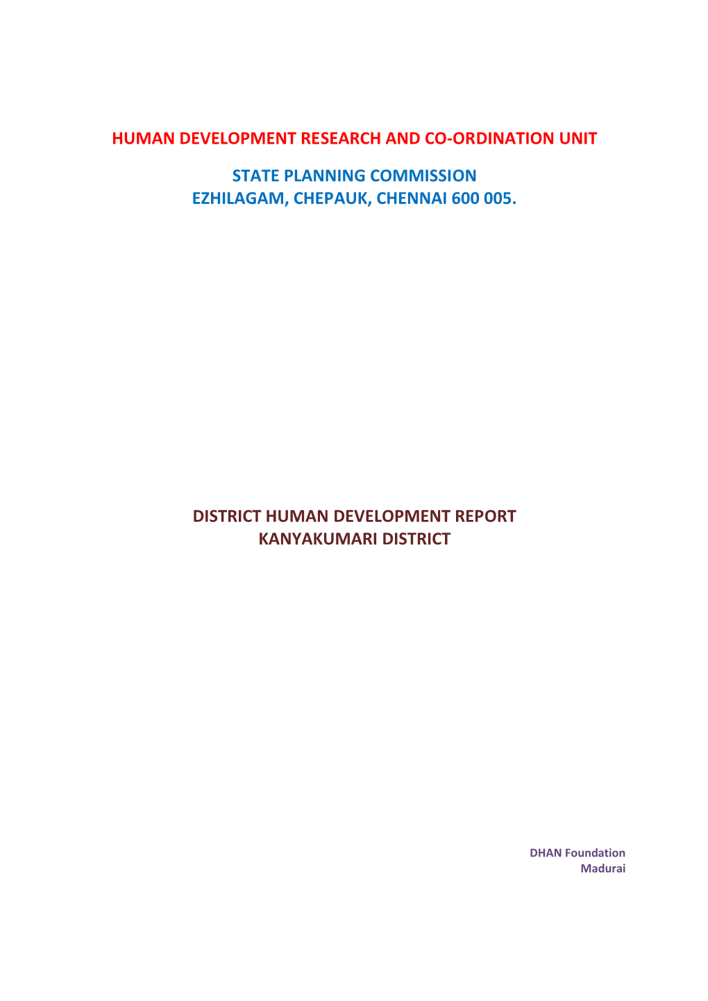 District Human Development Report Kanyakumari District