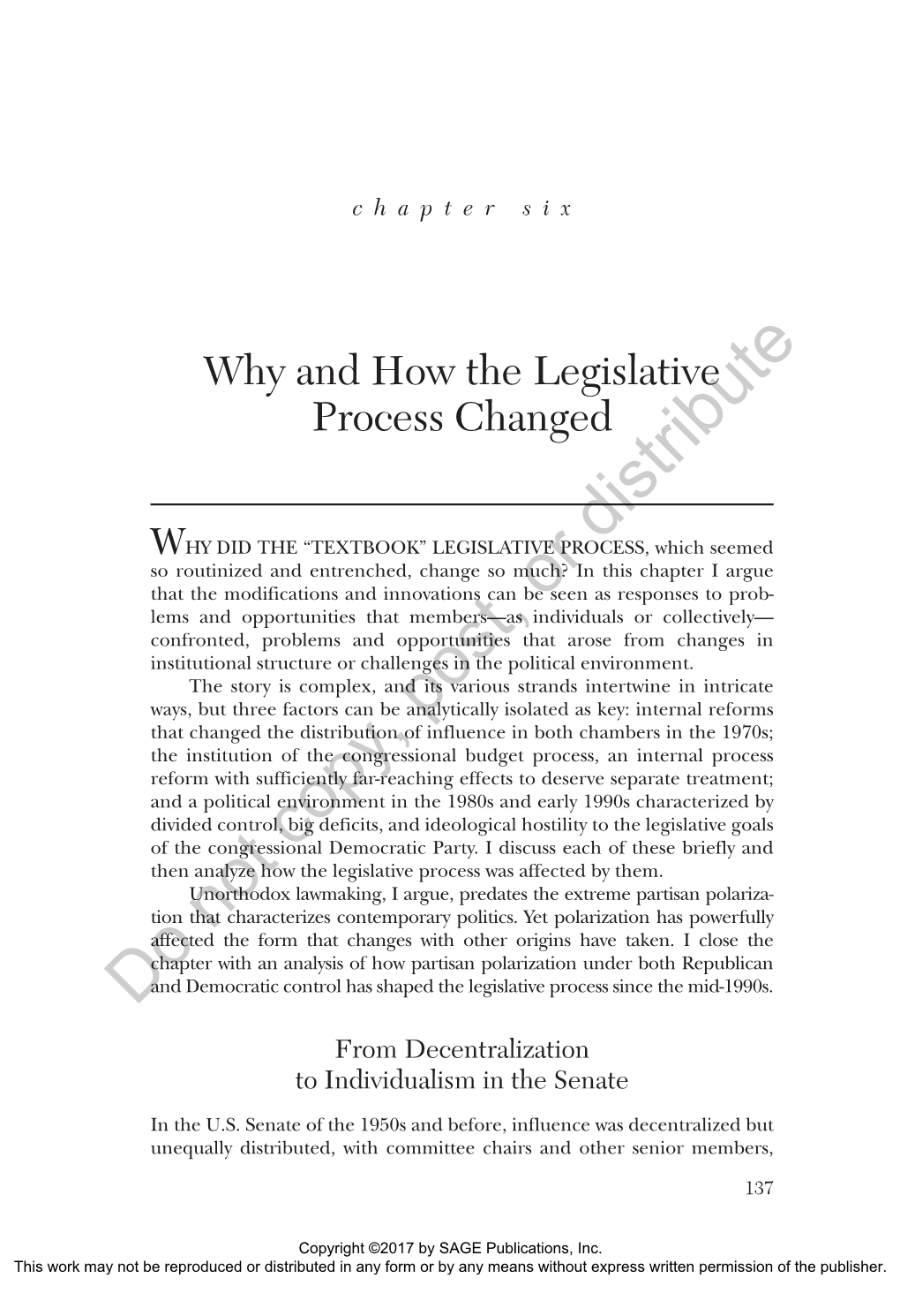 Why and How the Legislative Process Changed