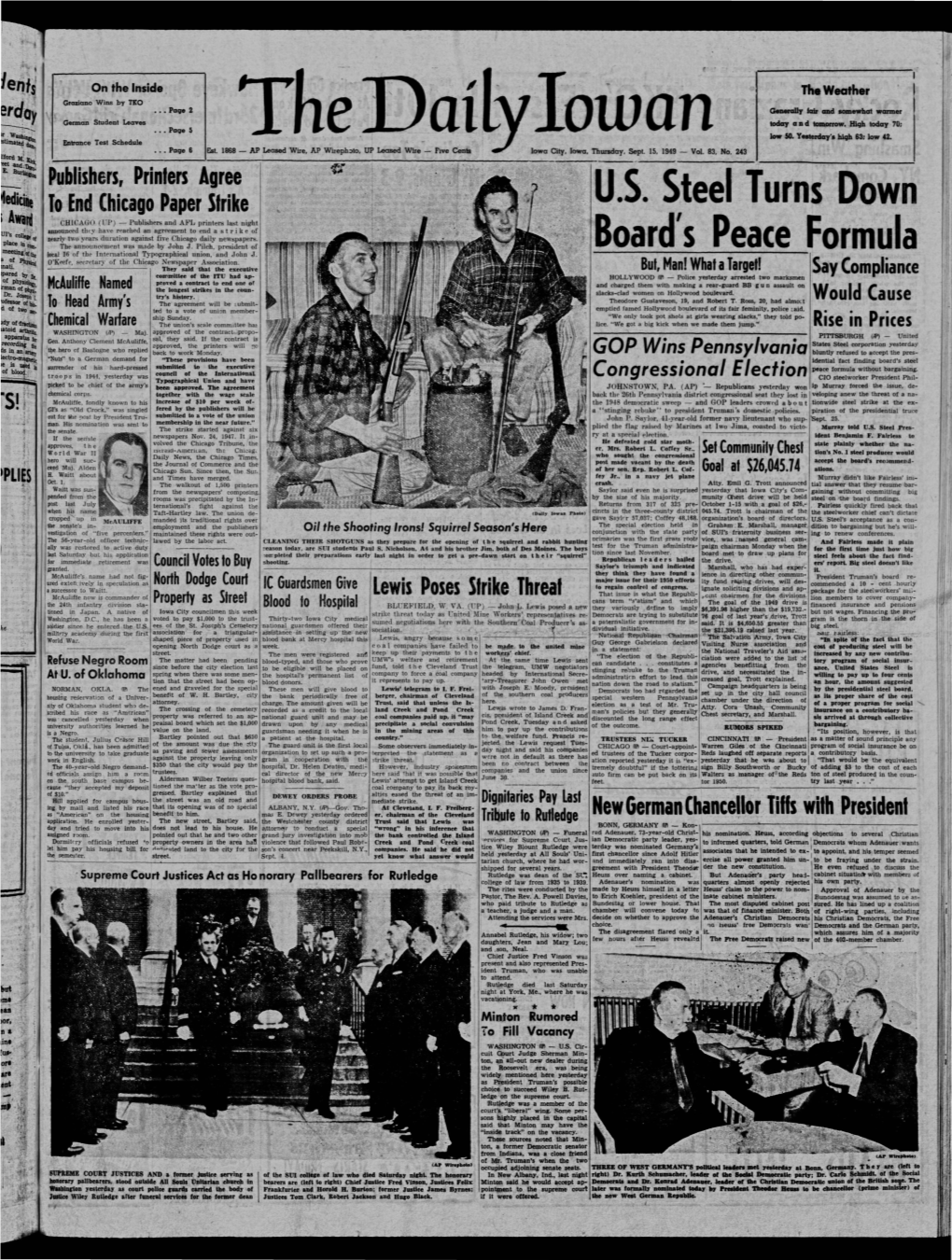 Daily Iowan (Iowa City, Iowa), 1949-09-15
