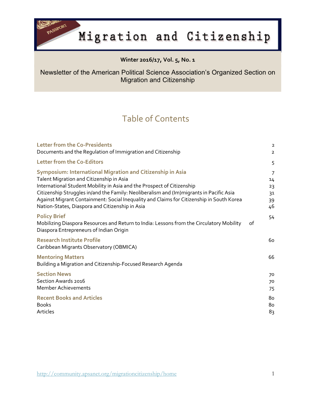 Table of Contents