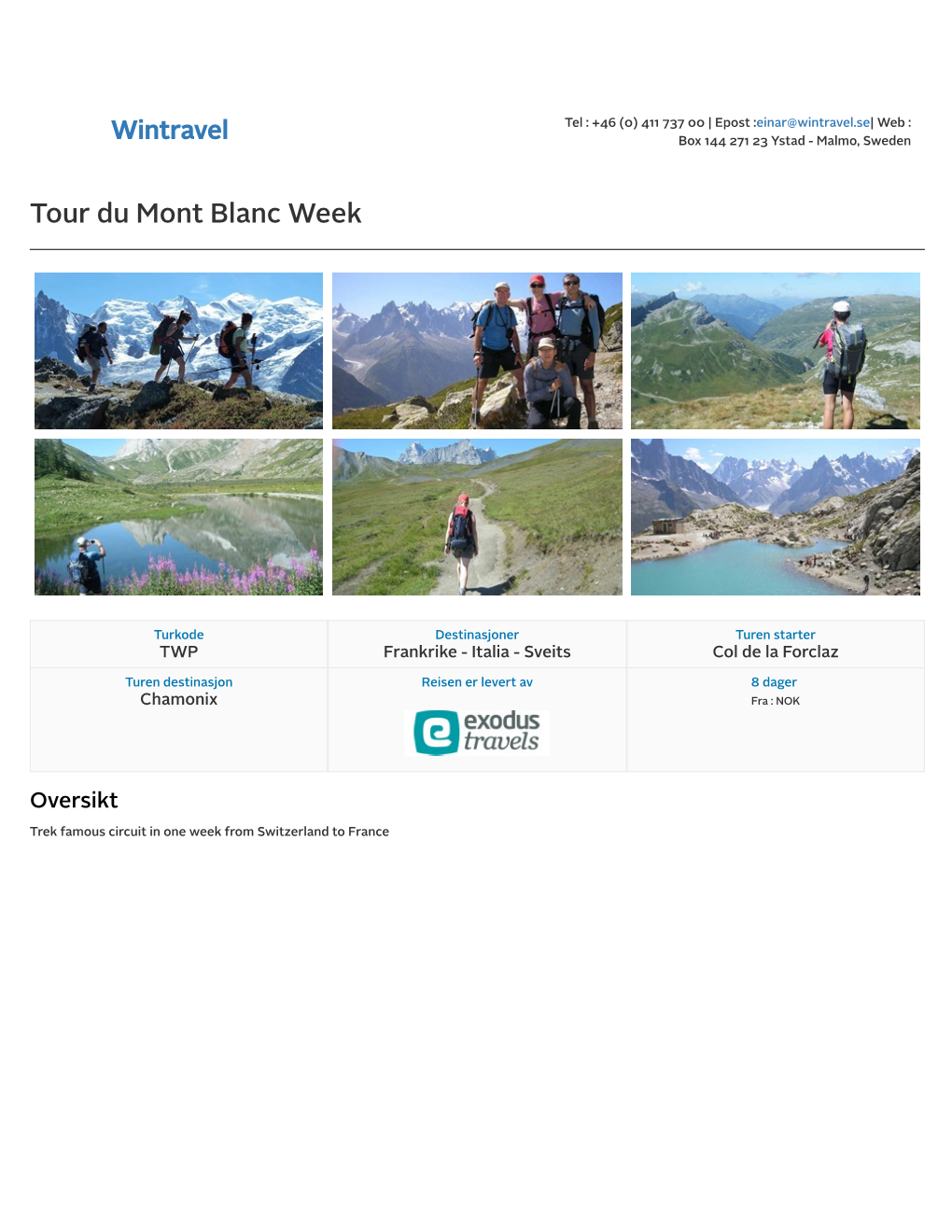 Tour Du Mont Blanc Week