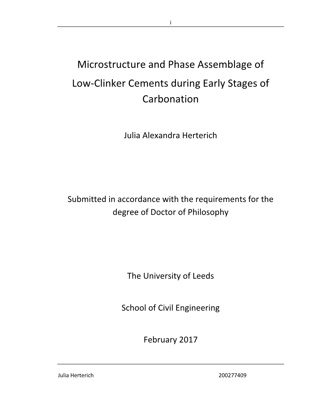 Microstructure and Phase Assemblage of Low-Clinker Cements During Early Stages of Carbonation