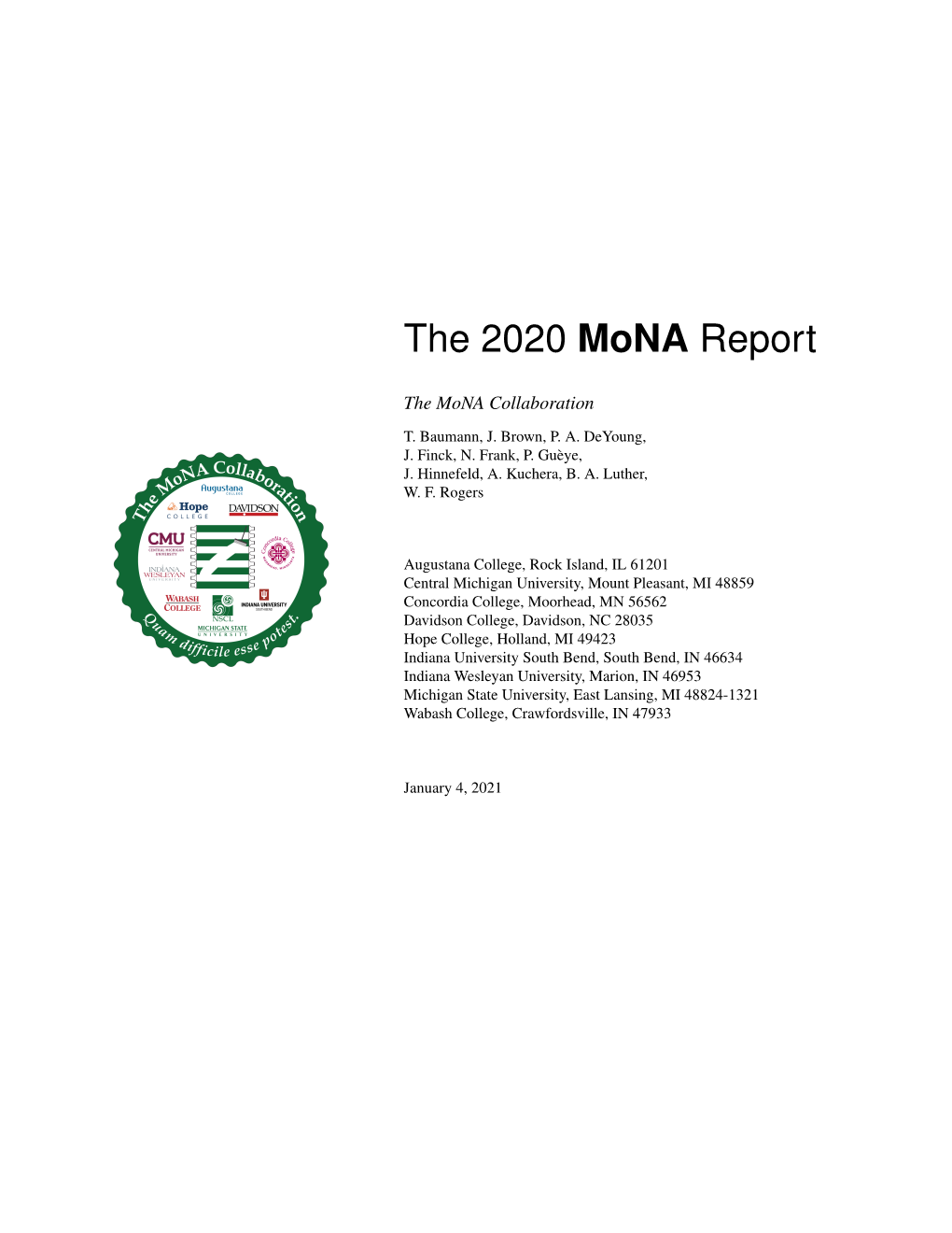 The 2020 Mona Report