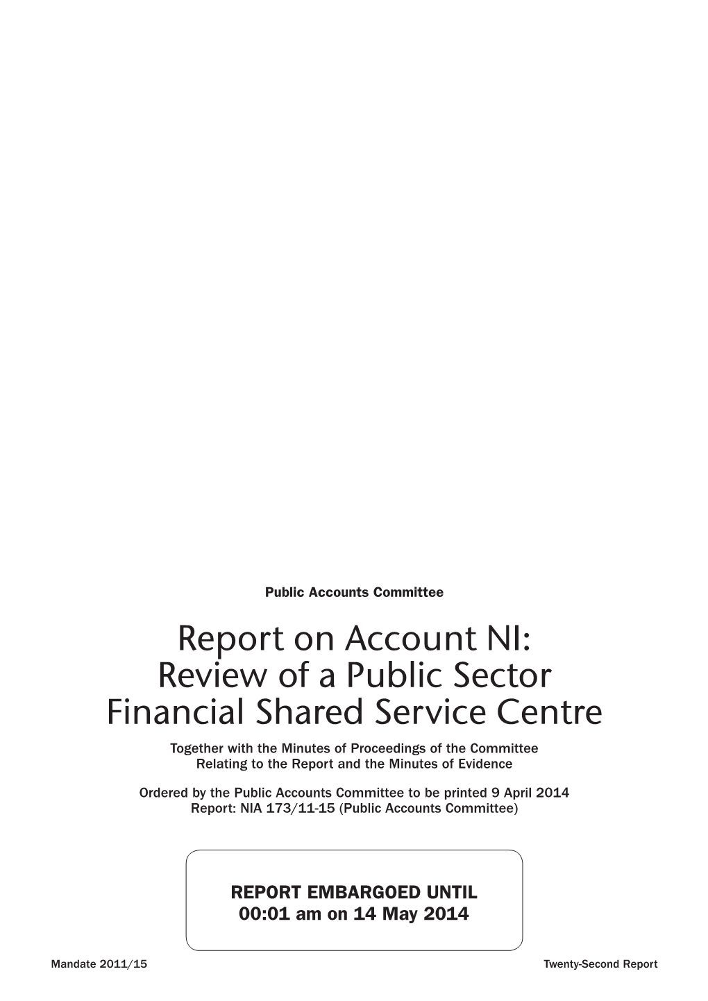 Report on Account NI