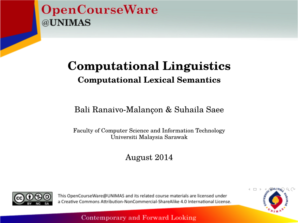 Computational Lexical Semantics