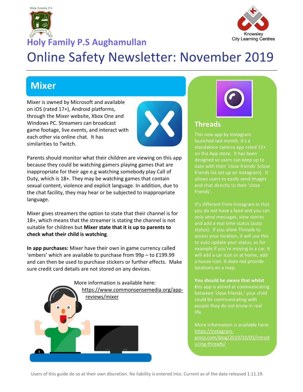 Online Safety Newsletter: November 2019