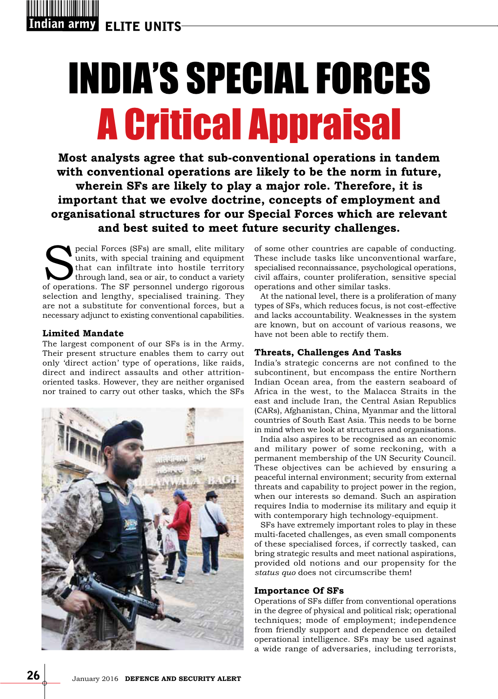 India's Special Forces a Critical Appraisal