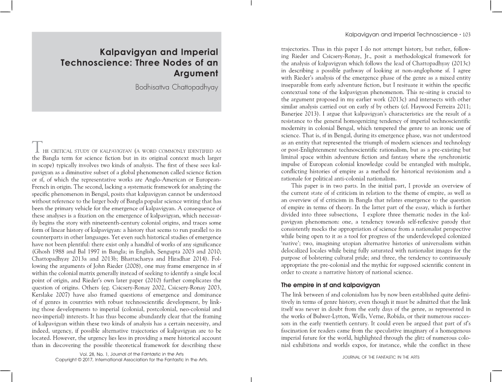 Kalpavigyan and Imperial Technoscience · 103