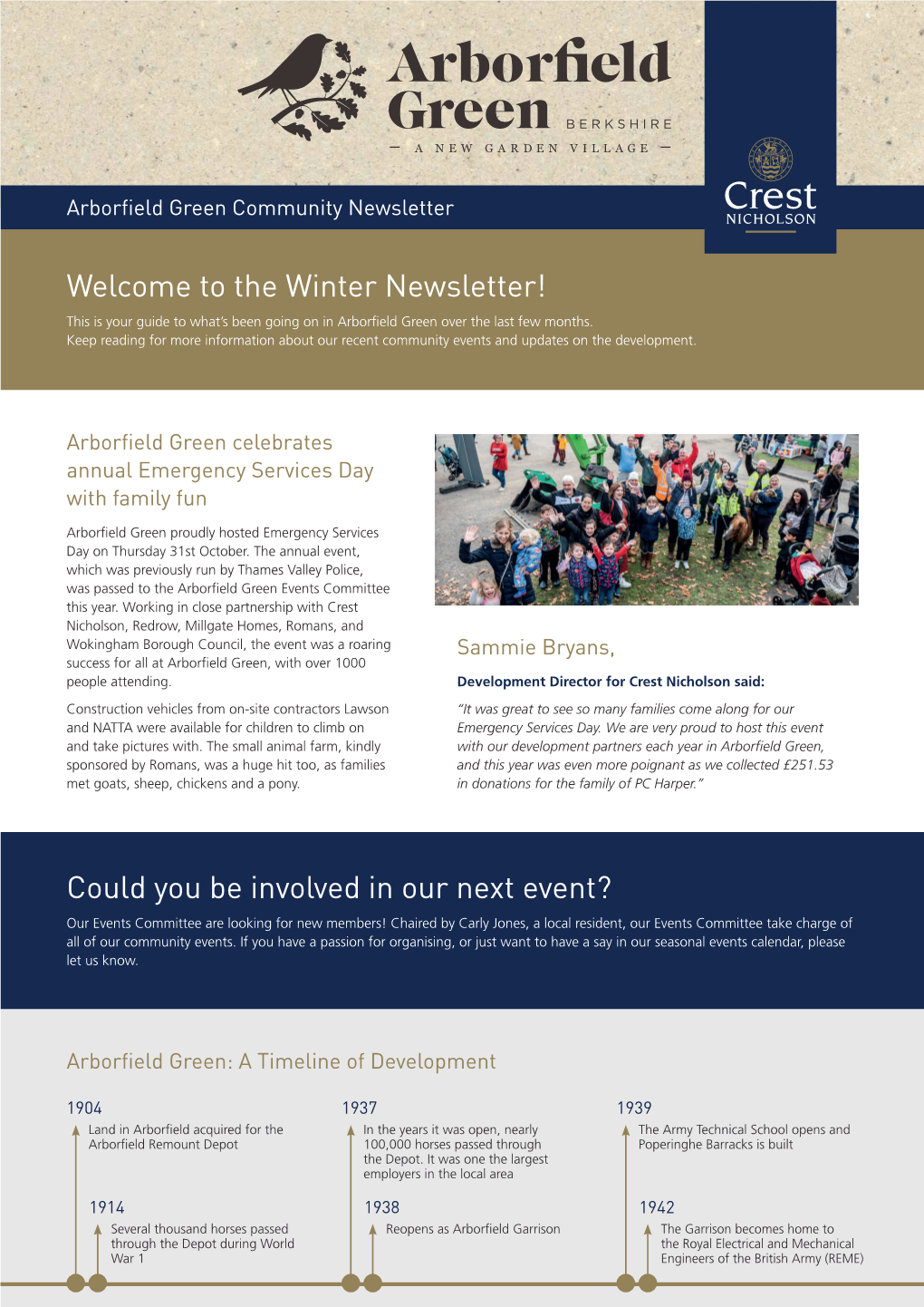 Welcome to the Winter Newsletter! Could You Be