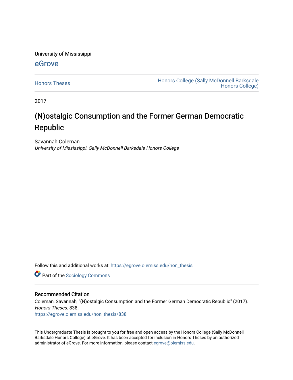 (N)Ostalgic Consumption and the Former German Democratic Republic