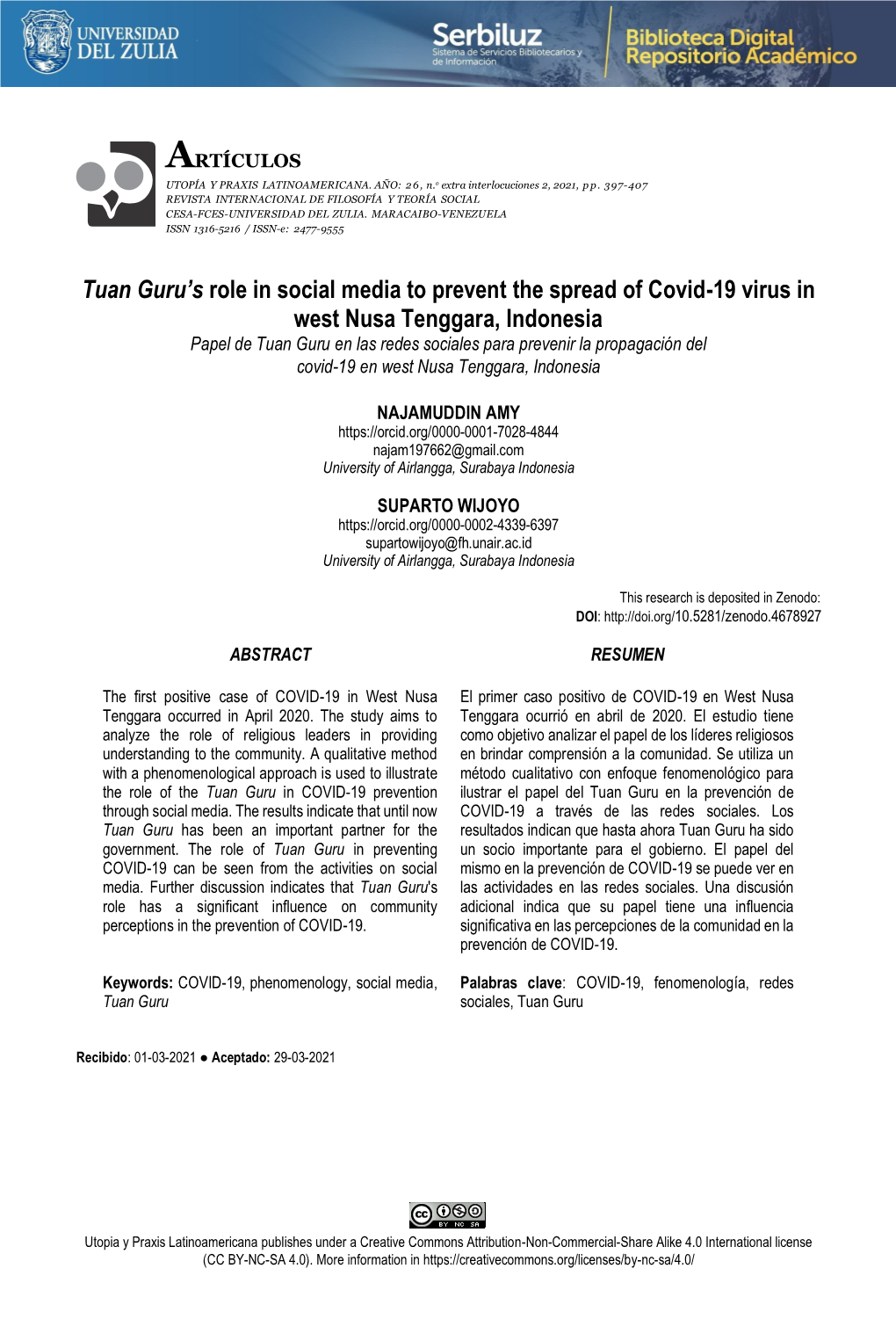 Tuan Guru's Role in Social Media to Prevent the Spread of Covid-19 Virus in West Nusa Tenggara, Indonesia