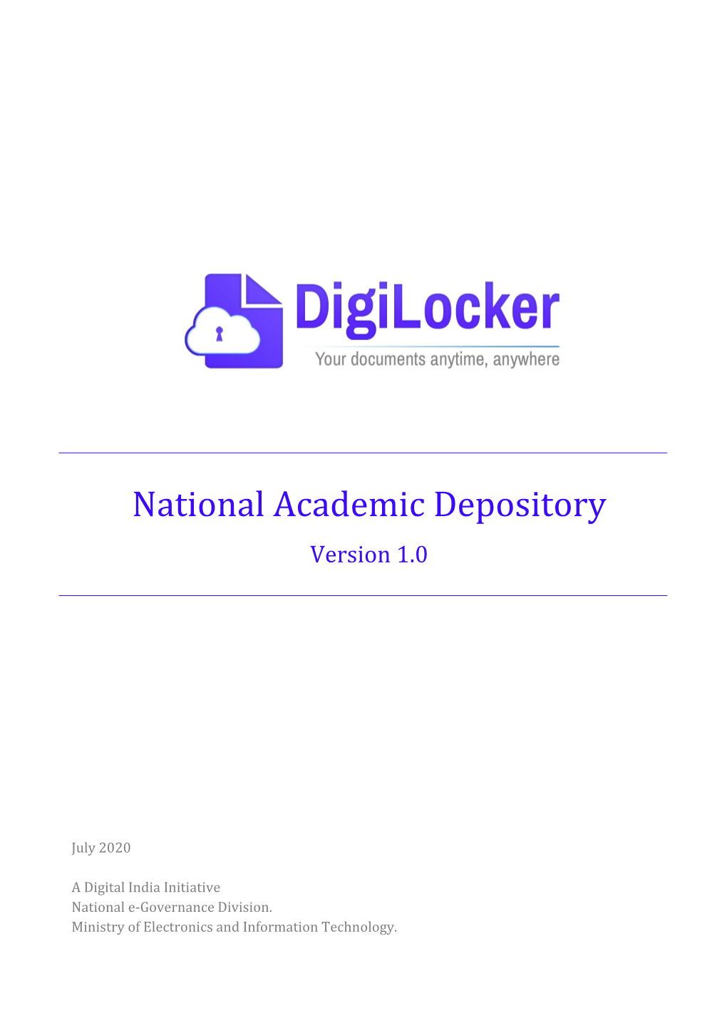 National Academic Depository Version 1.0