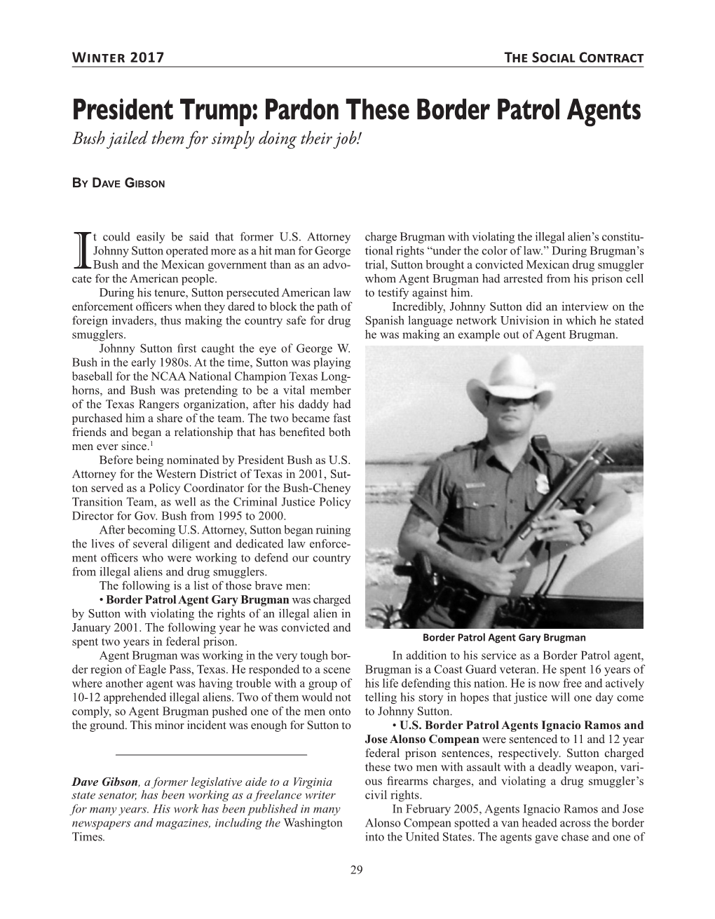 Pardon These Border Patrol Agents Bush Jailed Them for Simply Doing Their Job!