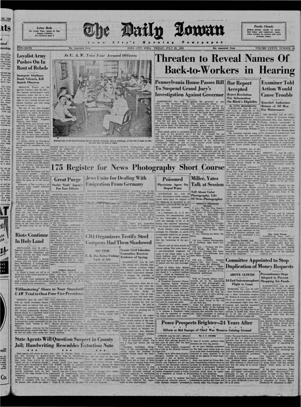 Daily Iowan (Iowa City, Iowa), 1938-07-29