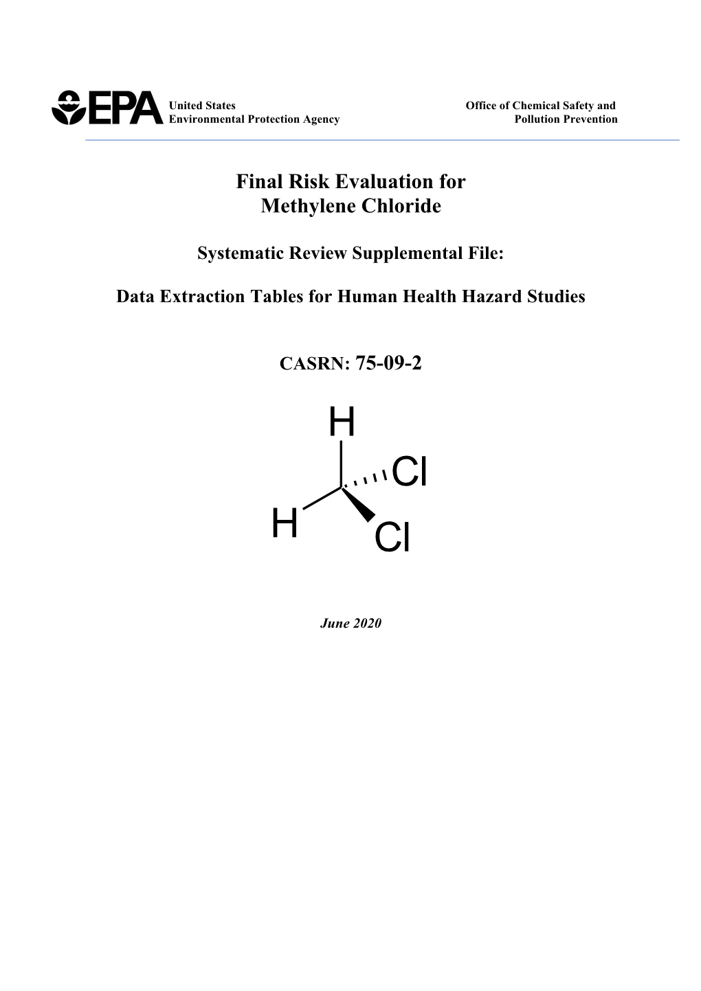 Final Risk Evaluation for Methylene Chloride Systematic Review
