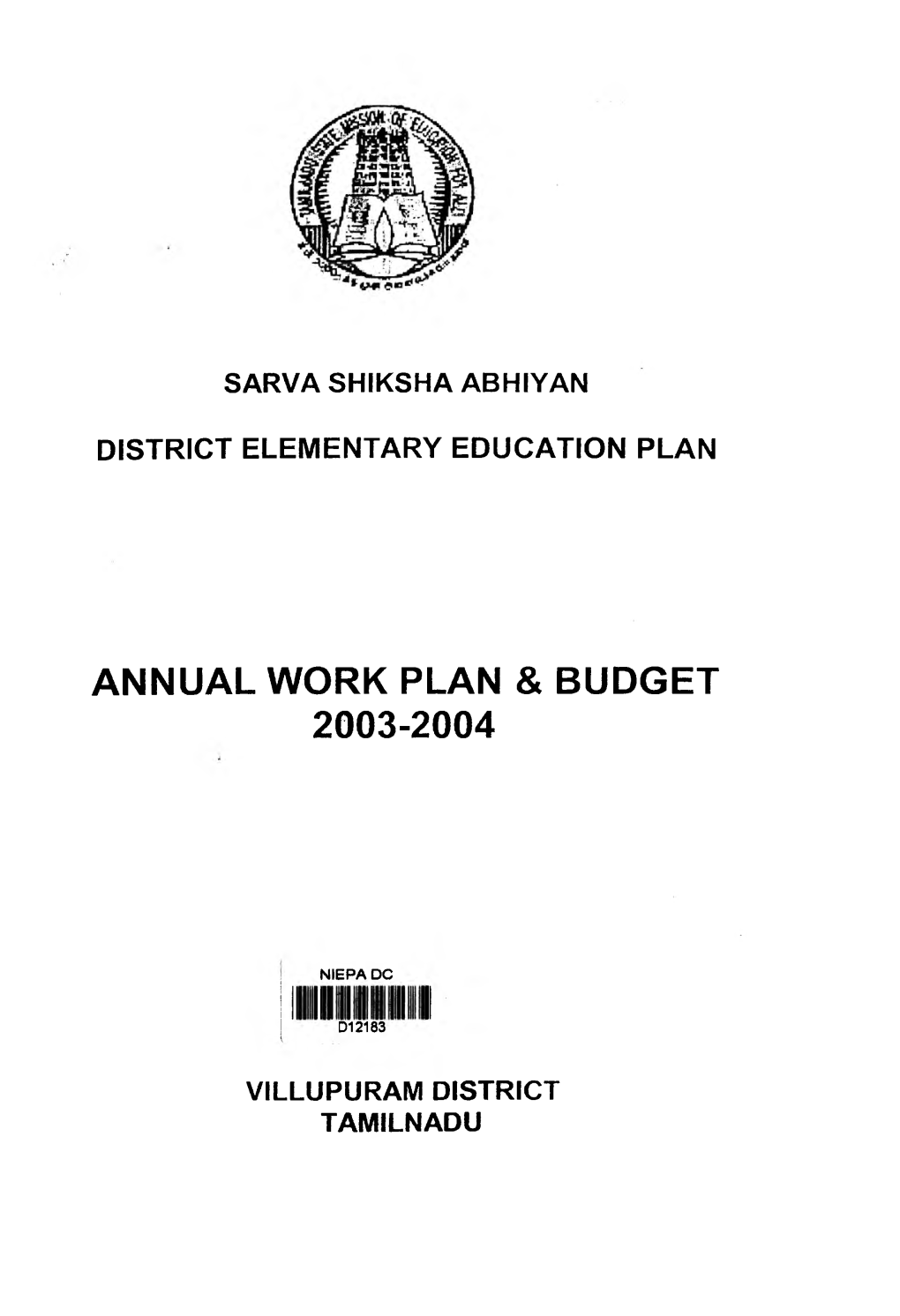 Annual Work Plan & Budget 2003-2004