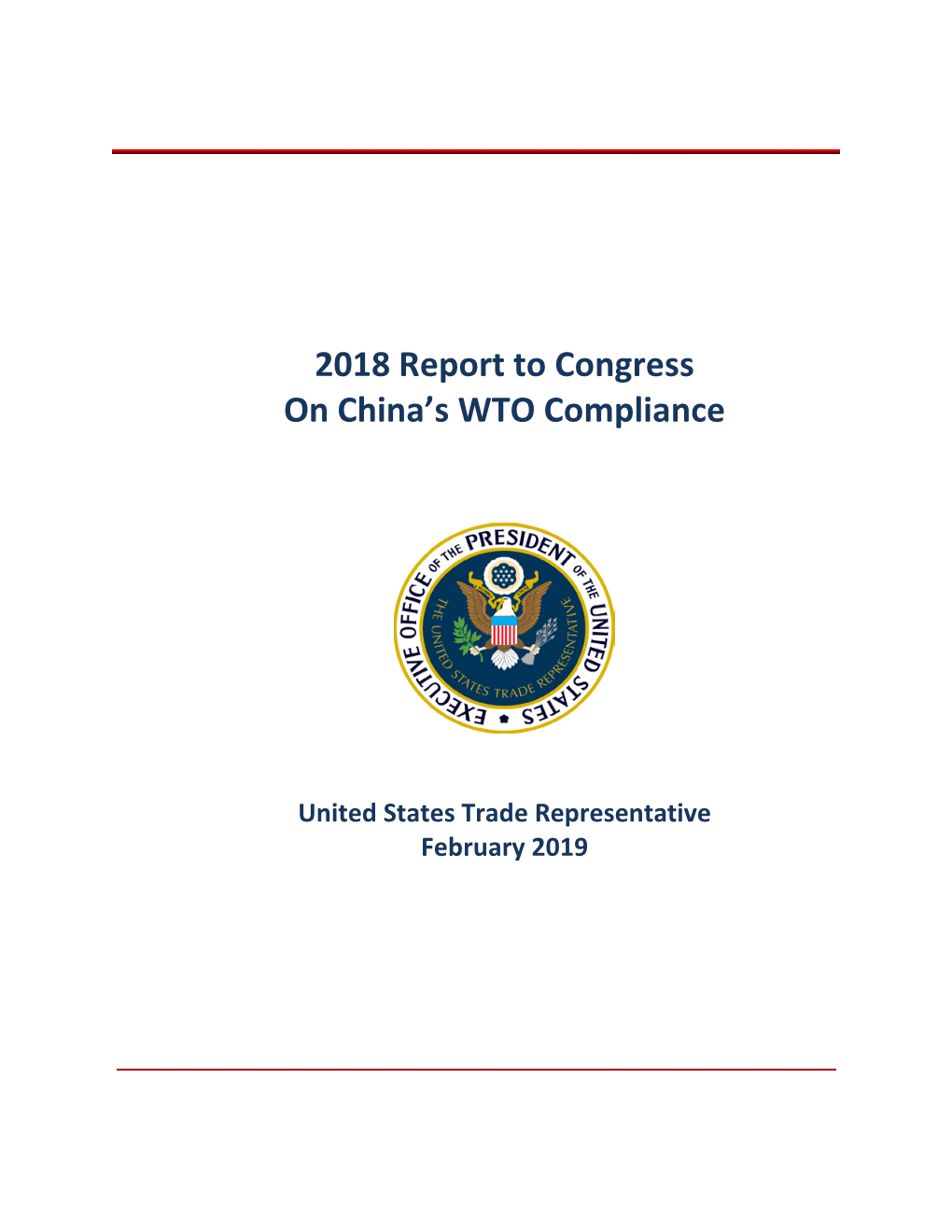 2018 Report to Congress on China's WTO Compliance