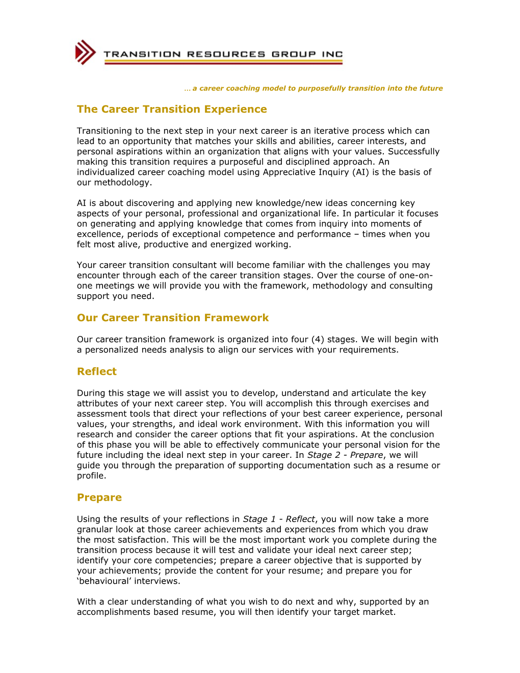 Career Transition Services