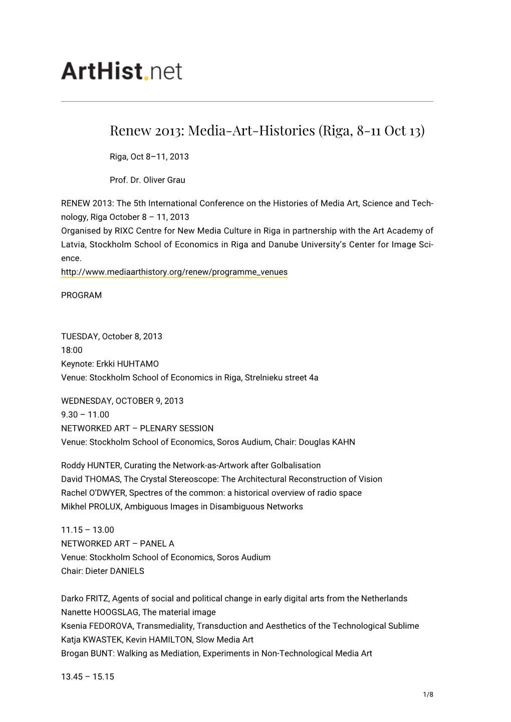 Media-Art-Histories (Riga, 8-11 Oct 13)