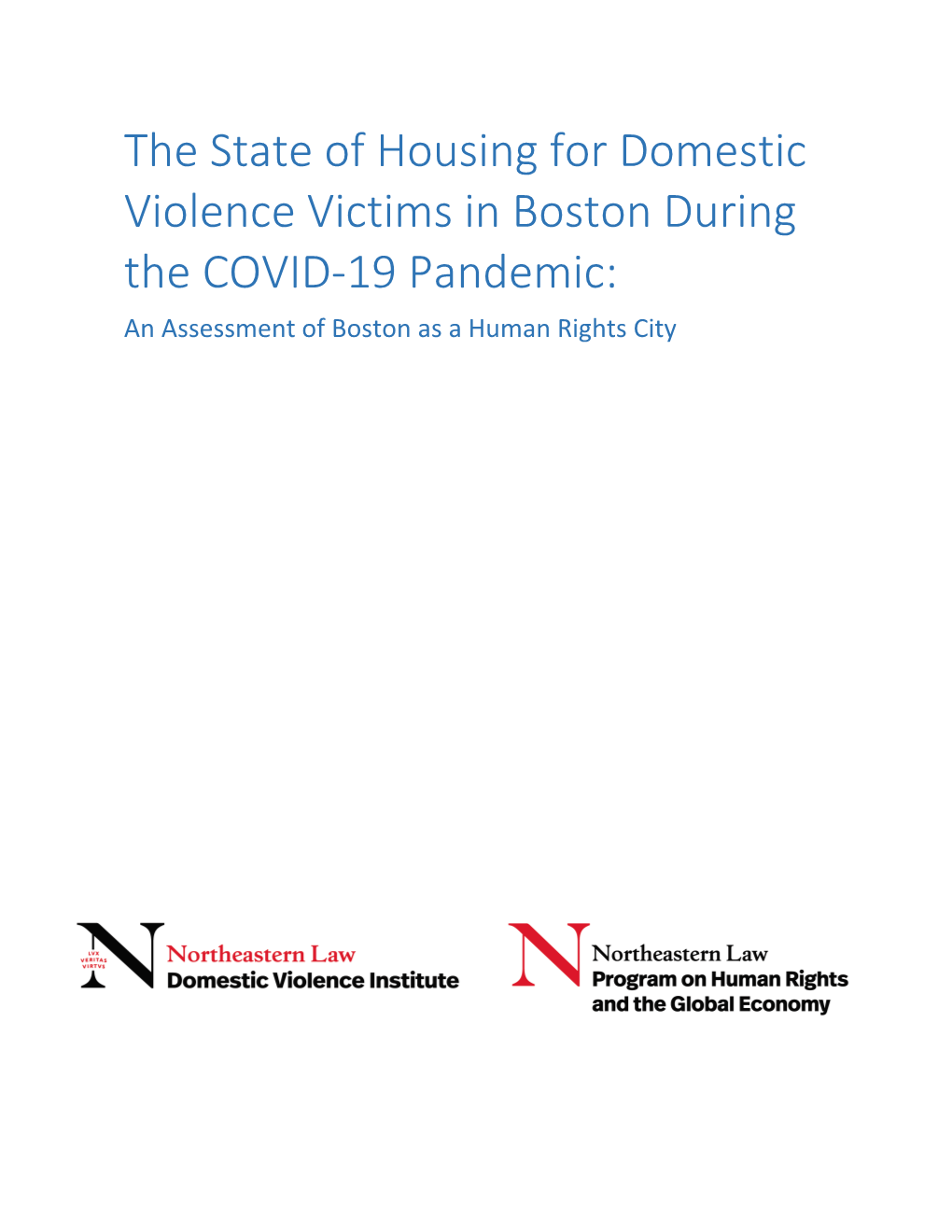 The State of Housing for Domestic Violence Victims in Boston During the COVID-19 Pandemic