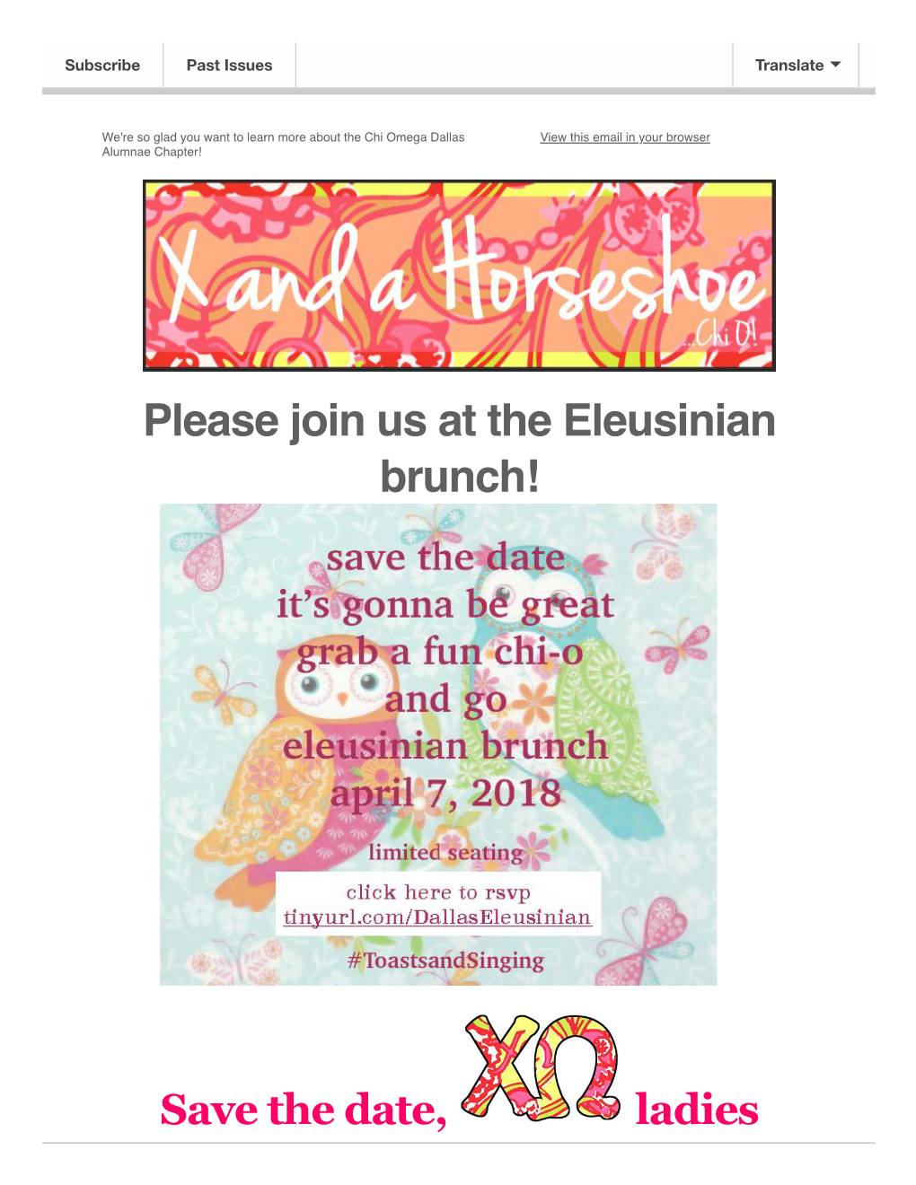 Please Join Us at the Eleusinian Brunch!