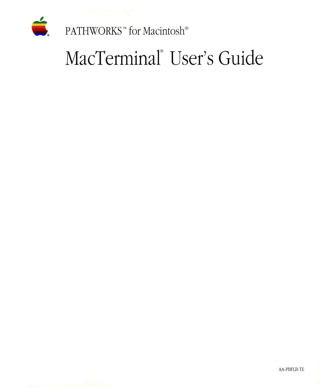 Macterminal® User's Guide • Apple Computer, Inc