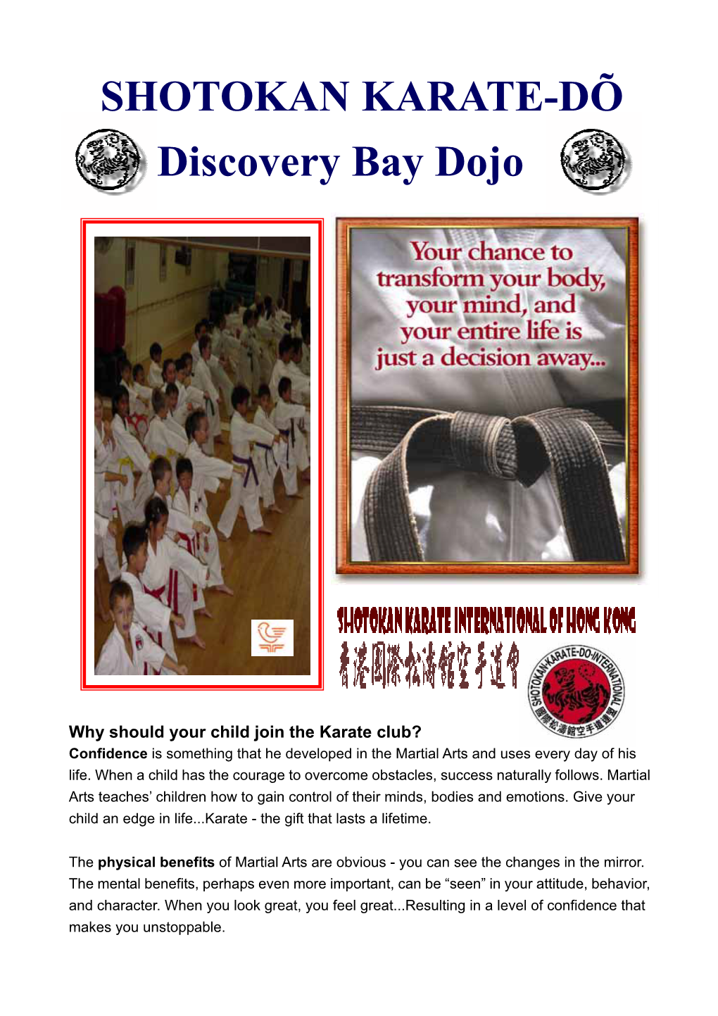 SHOTOKAN KARATE-DŐ Discovery Bay Dojo